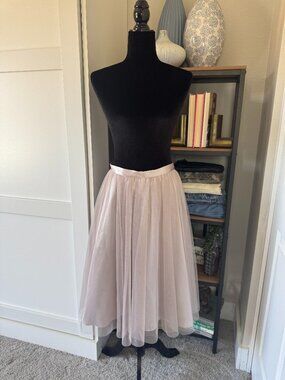MARINA Muted Pink Tulle Lined Skirt - Size S